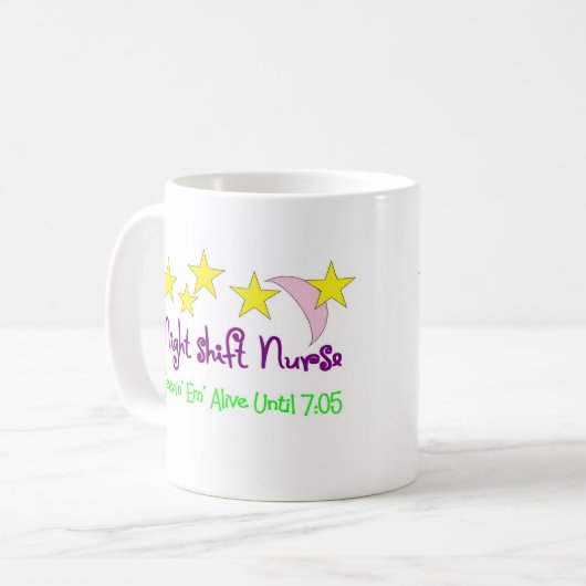 Nachtschicht-Krankenschwester Keepin EM lebendig Kaffeetasse (Vorderseite Links)