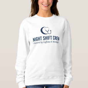 Nachtschicht-Krankenschwester Stethoskop Mond Sweatshirt