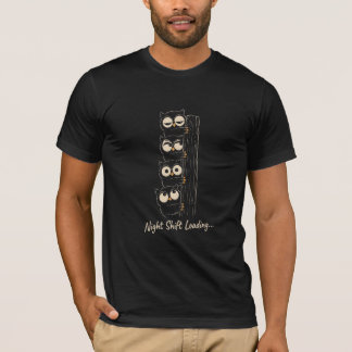 Nachtschicht lädt lustiges Eulen-T-Shirt süße Voge T-Shirt