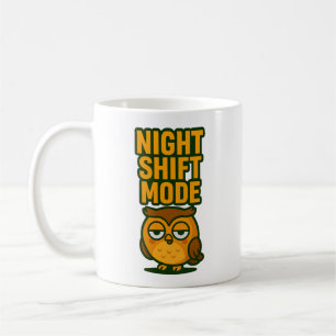 Nachtschicht-Modus Schlafende Träge Eule Cartoon H Kaffeetasse