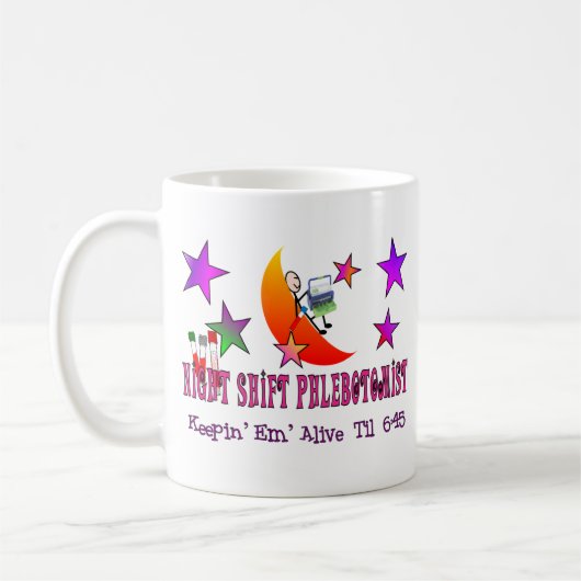 Nachtschicht Phlebotomist T - Shirts und Geschenke Kaffeetasse (Links)