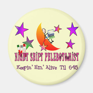 Nachtschicht Phlebotomist T - Shirts und Geschenke Magnet