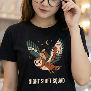Nachtschicht-Team Eule Und Igel T-Shirt