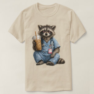 Nachtschicht Waschbär Krankenschwester , Lustige R T-Shirt
