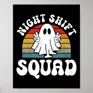 Nachtschiff Halloween-Nachtarbeiter Poster