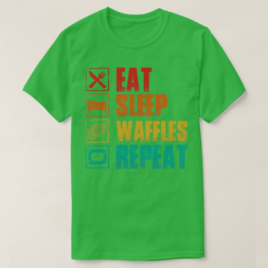 Nachtschlaf-Waffelwiederholung T-Shirt (Design vorne)