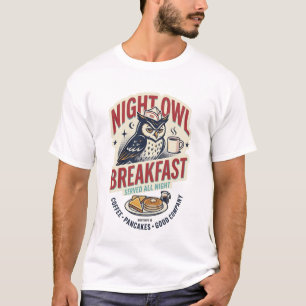 Nachtschwalbe Frühstück Retro Diner NIGHTSHIFT 90 T-Shirt