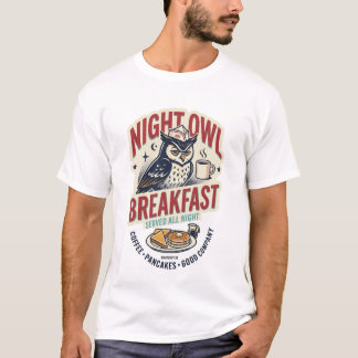 Nachtschwalbe Frühstück Retro Diner NIGHTSHIFT 90 T-Shirt