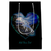 Nachtschwärmer , Dolphin-Liebe , Text hinzufügen Mittlere Geschenktüte (Rückseite)