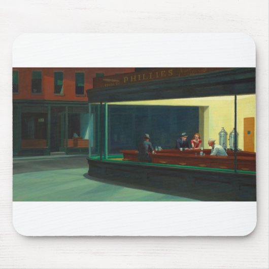 Nachtschwärmer - Edward Hopper Mousepad (Vorne)
