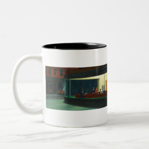 Nachtschwärmer - Edward Hopper Zweifarbige Tasse