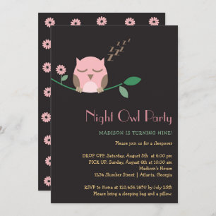 Nachtschwärmer-Geburtstagsparty Einladung