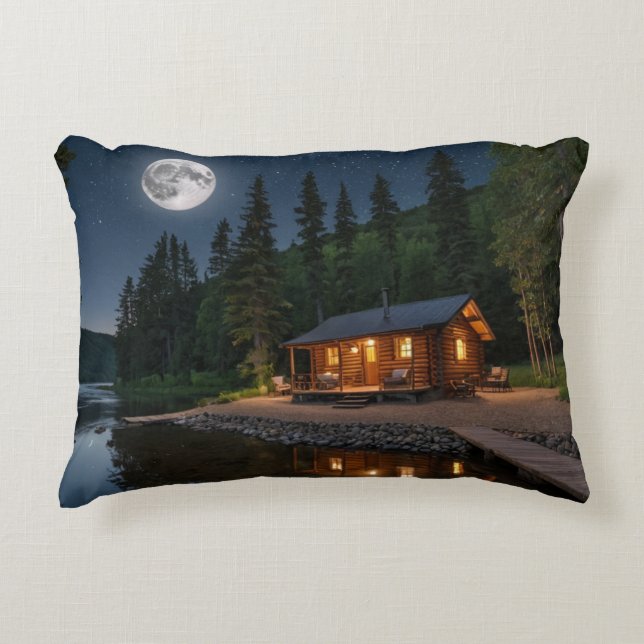 Nachtschwärmer im Wald Dekokissen (Vorderseite)