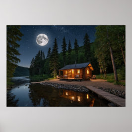 Nachtschwärmer im Wald Poster