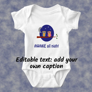 Nachtschwärmer lustiger Cartoon-Sondertext Baby Strampler