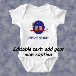 Nachtschwärmer lustiger Cartoon-Sondertext Baby Strampler
