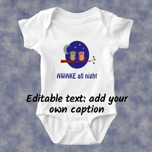 Nachtschwärmer lustiger Cartoon-Sondertext Baby Strampler