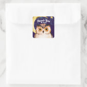 Nachtschwärmer Niedliche Lila Halsleepover Party Quadratischer Aufkleber (Tasche)