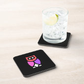 Nachtschwärmer, schönes Rosa und Rot, Abstrakter P Getränkeuntersetzer (Rechte Seite)