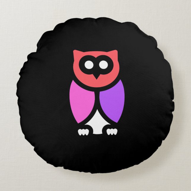 Nachtschwärmer, schönes Rosa und Rot, Abstrakter P Rundes Kissen (Vorderseite)