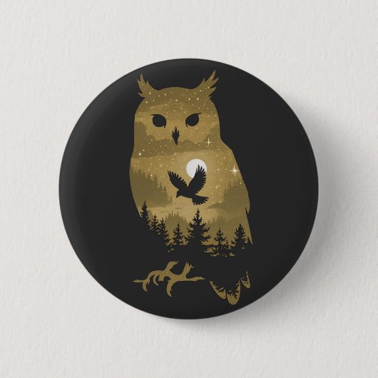 Nachtschwärmer-Silhouette Button (Vorderseite)