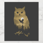 Nachtschwärmer-Silhouette Weinetikett (Einzelnes Label)