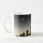 Nachtschwärmer-Skyline-Silhouette einer Stadt Kaffeetasse (Links)