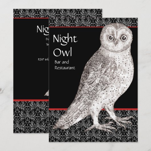 Nachtschwärmerekarte oder Party Einladung (Vorne/Hinten)