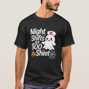 Nachtschwester-Halloween-Geist Lustiges Boo-Laken T-Shirt
