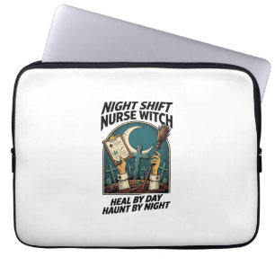 Nachtschwester-Hexe Retro-Halloween-T-Shirt Laptopschutzhülle