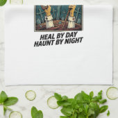 Nachtschwester-Hexen-Retro-Halloween-T-Shirt Geschirrtuch (Gefaltet)