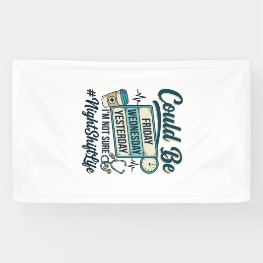 Nachtschwester Lustig Könnte Freitag Vektor Des Banner (Horizontal)