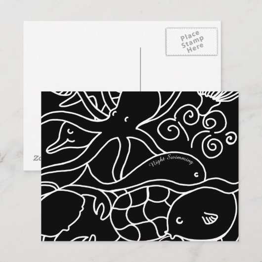 Nachtschwimmen Postkarte (Vorne/Hinten)