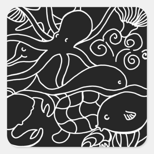Nachtschwimmen Quadratischer Aufkleber (Vorderseite)