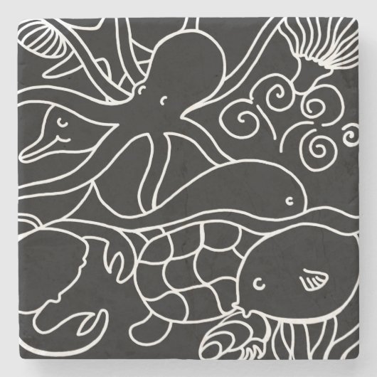 Nachtschwimmen Steinuntersetzer (Vorderseite)