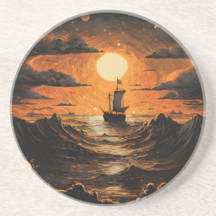 Nachtsegeln Getränkeuntersetzer