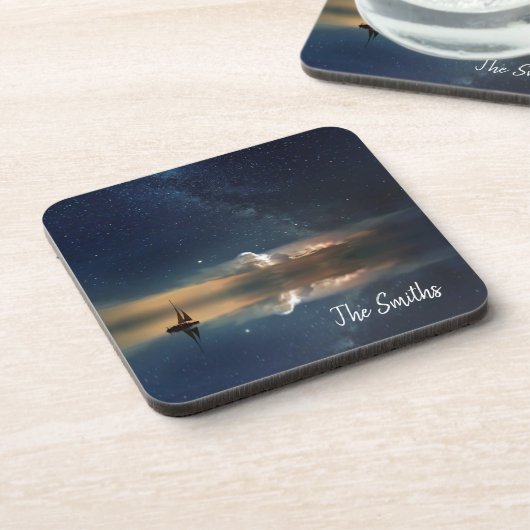 Nachtsegeln Getränkeuntersetzer (Linke Seite)