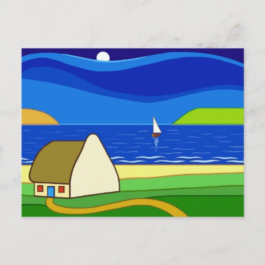 Nachtsegeln Postkarte (Vorderseite)