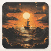 Nachtsegeln Rechteckiger Pappuntersetzer (Vorderseite)