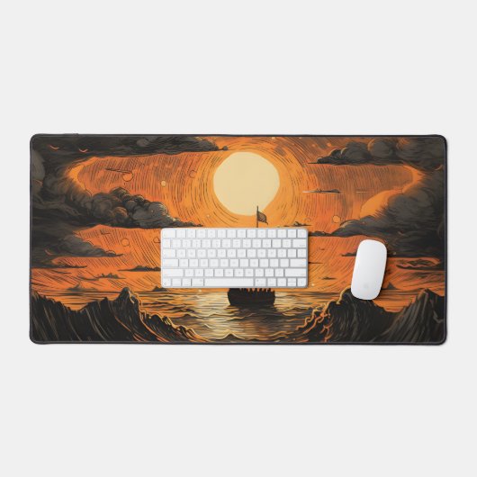 Nachtsegeln Schreibtischunterlage (Tastatur & Maus)