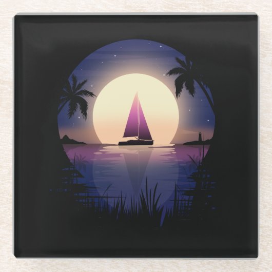 Nachtsegler Glasuntersetzer (Vorderseite)