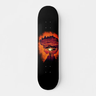 Nachtseher - Fantasie - Orange Black Skateboard