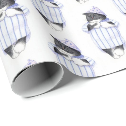 NACHTSHIRT CAT Wrapping Paper Geschenkpapier (Rolleneckpunkt)