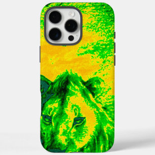 Nachtsicht Löwe Kunst Fluoreszierender Druck iPhone 16 Pro Max Hülle