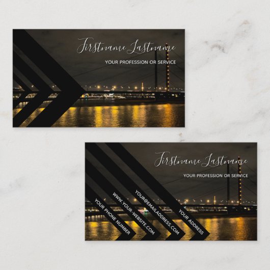 Nachtsichtbrücke, schwarzes Dreieck Visitenkarte (Vorne/Hinten)