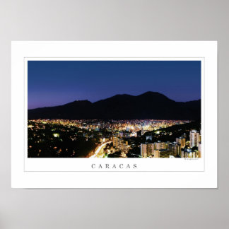 Nachtsichtposter der Silhouette von Caracas & Avil Poster