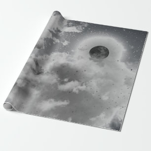 NACHTSKIER IN SCHWARZ UND WEISS GESCHENKPAPIER