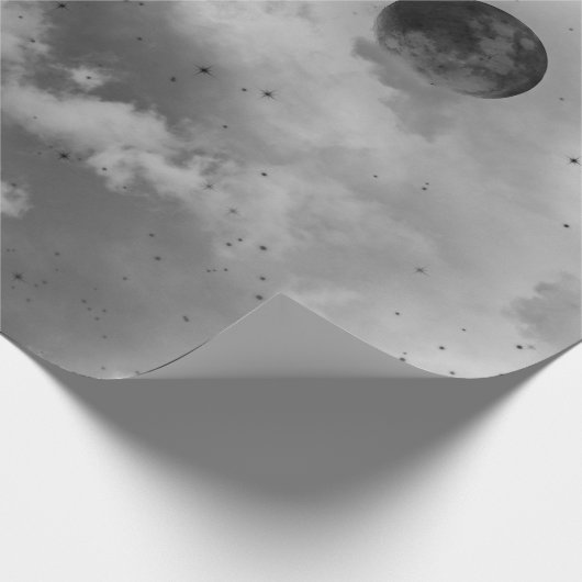 NACHTSKIER IN SCHWARZ UND WEISS GESCHENKPAPIER (Ecke)