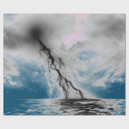 NACHTSKIFAHRT MIT SCHWARZER LICHTLAGE BLAUER MEERE GESCHENKPAPIER (Flach)