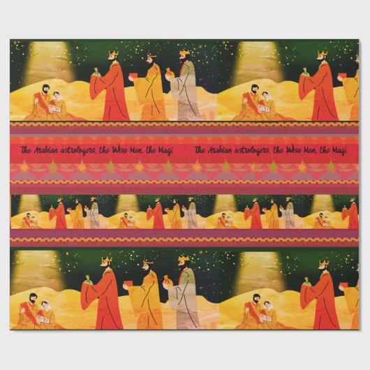 Nachtskript Three Wise Men Weihnachten Geschenkpapier (Flach)